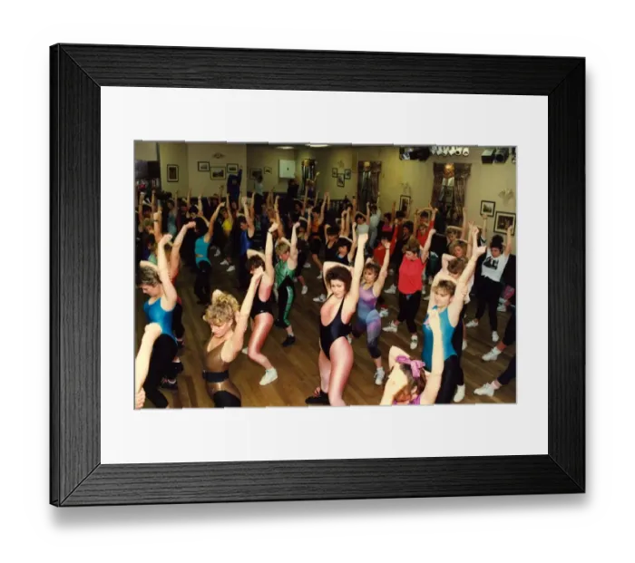 Framed Print : A group aerobics session