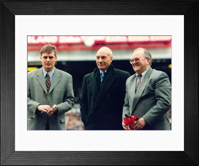 Framed Print : Actor Patrick Stewart at a Sunderland match with some club officials Framed Print : Actor Patrick Stewart at a Sunderland match with some club officials