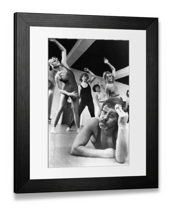 Framed Print : This one man seems to be enjoying this keep-fit session surrounded by women