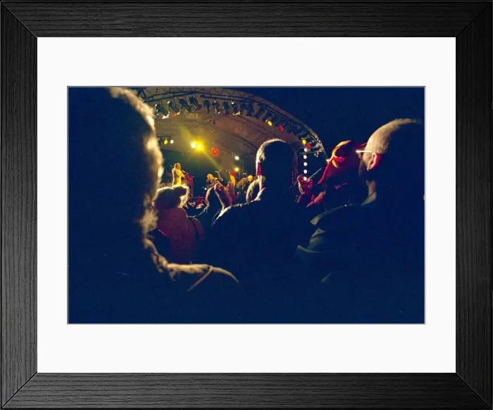 Framed Print : Lindisfarne on stage at the Newcastle Quayside. New Year Millennium street party