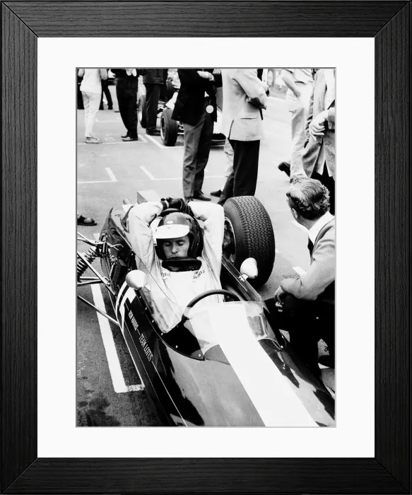 Framed Print : Jim Clark racing driver in car arms stretched over helmet 1965 Scottish World Champion Framed Print : Jim Clark racing driver in car arms stretched over helmet 1965 Scottish World Champion