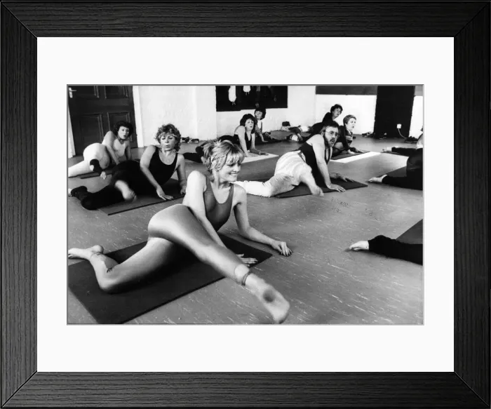 Framed Print : This one man seems to be enjoying this keep-fit session surrounded by women
