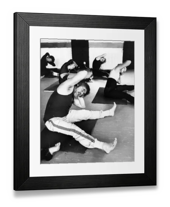 Framed Print : This one man seems to be enjoying this keep-fit session surrounded by women