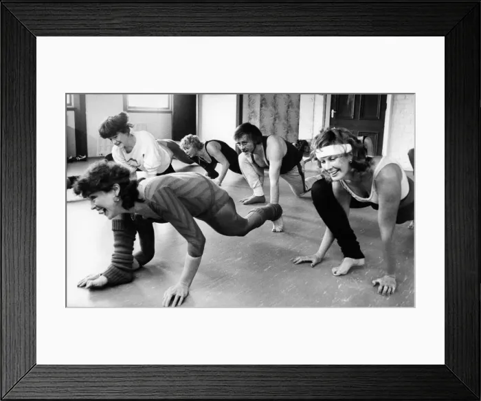Framed Print : This one man seems to be enjoying this keep-fit session surrounded by women