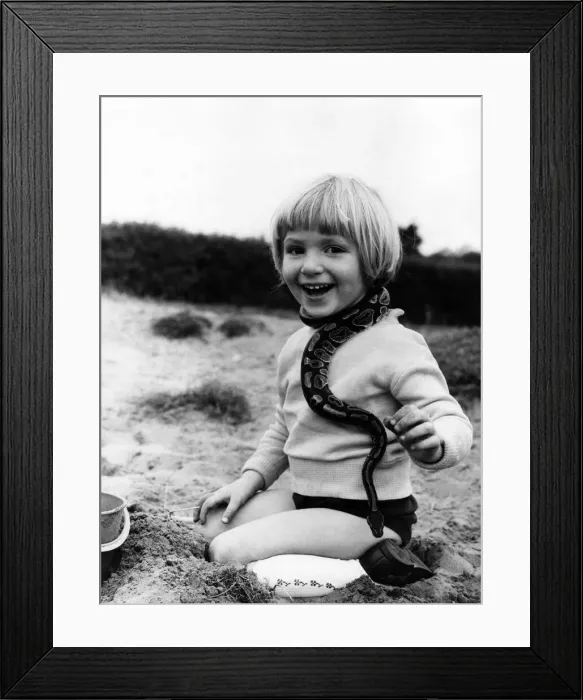 Framed Print : Reptiles : Children and Snakes. Now that the summer visitors have left the Devon seaside