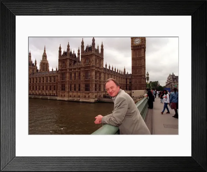 Framed Print : Ken Livingstone MP standing on Westminster Bridge outside the Houses of Parliament Framed Print : Ken Livingstone MP standing on Westminster Bridge outside the Houses of Parliament
