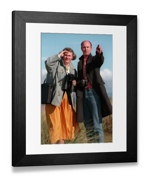 Framed Print : Jenny Randles and Peter Hough UFO investigators 1996 Framed Print : Jenny Randles and Peter Hough UFO investigators 1996
