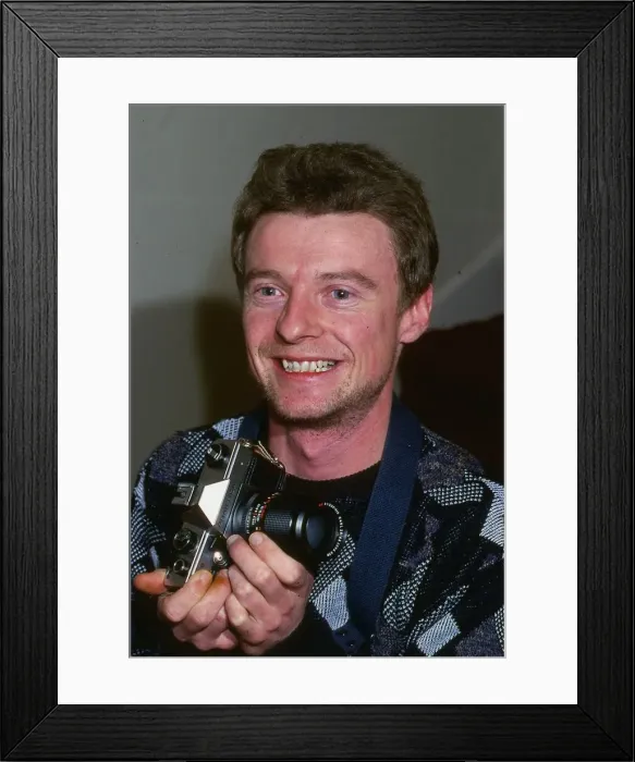 Framed Print : Space UFO January 1988 Stephen Houston holding his camera he took pictures of what Framed Print : Space UFO January 1988 Stephen Houston holding his camera he took pictures of what