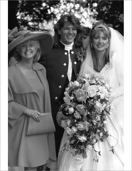 Caron Keating with her new husband Russ Lindsay and her mother Gloria Hunniford