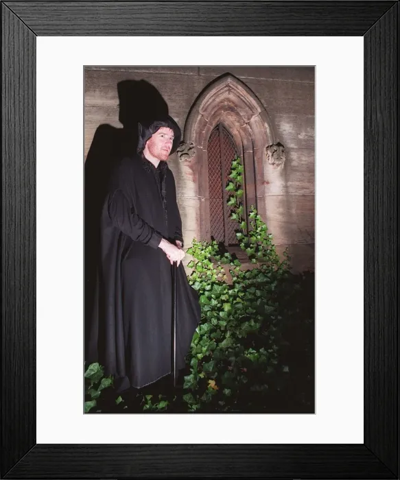 Framed Print : Mercat Tours Glasgow ghost walks with guide Stevie 1999 Framed Print : Mercat Tours Glasgow ghost walks with guide Stevie 1999