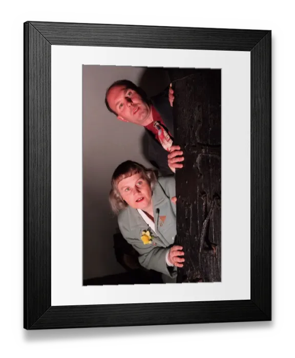 Framed Print : Peter Hough and Jenny Randles ufo investigators 1996 promoting Life after death Framed Print : Peter Hough and Jenny Randles ufo investigators 1996 promoting Life after death