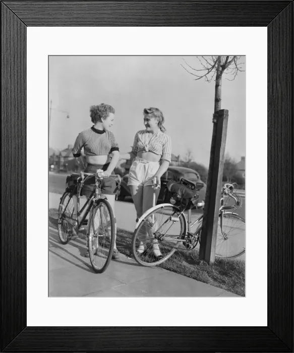 Framed Print : Easter 1952 Girl Cyclists C1877  /  1