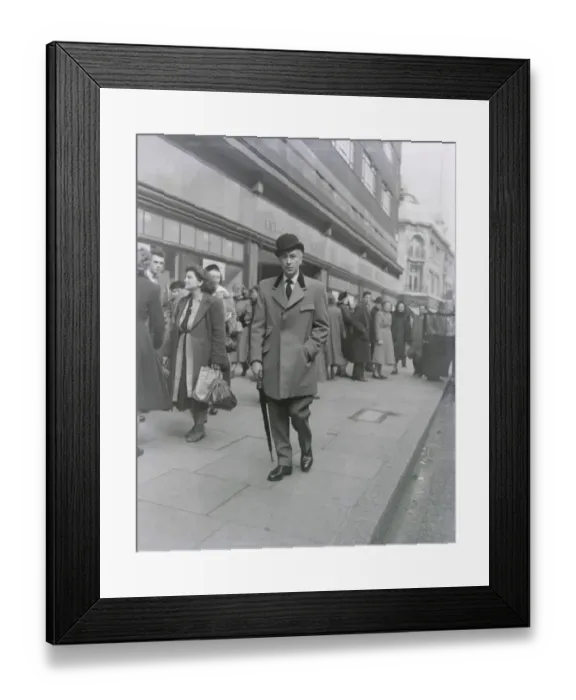 Framed Print : Mens Fashion Edwardian Style Swagger Coat DM 01 / 4 / 1952 Framed Print : Mens Fashion Edwardian Style Swagger Coat DM 01 / 4 / 1952