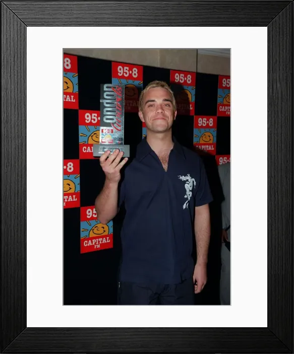 Framed Print : Robbie Williams Singer April 98 At the 98. 5 Capital FM London Awards at The Royal Framed Print : Robbie Williams Singer April 98 At the 98. 5 Capital FM London Awards at The Royal
