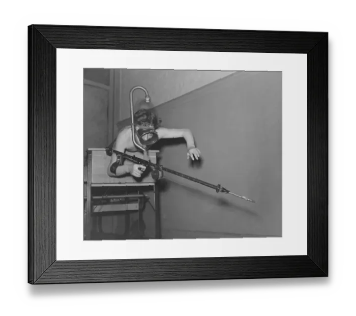 Framed Print : London Nautical School Graham Tucker -- under water fishing DM