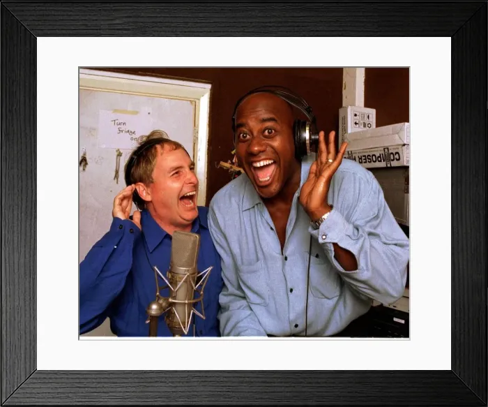 Framed Print : Ainsley Harriott television chef records the August 1998 theme music for his new