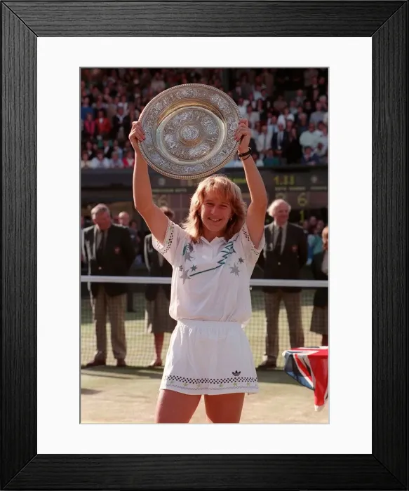 Framed Print : Wimledon Tennis Championship Ladies Singles Final. West German tennis player Steffi Framed Print : Wimledon Tennis Championship Ladies Singles Final. West German tennis player Steffi