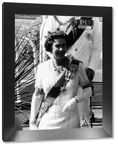 Queen Elizabeth II Visits 1977 Silver Jubilee Tour Australia at the opening of