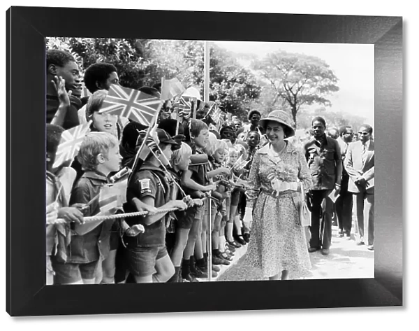 Queens Royal Tour Of Africa 1979 Queen Elizabeth II On A Walkabout At The Civic