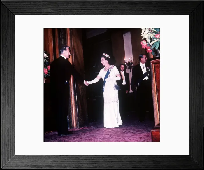 Framed Print : Queen Elizabeth II at Covent Garden Opera House, London during celebrations for her Framed Print : Queen Elizabeth II at Covent Garden Opera House, London during celebrations for her