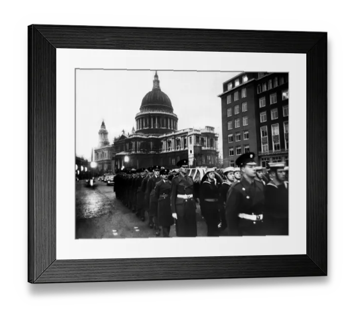 Framed Print : Sir Winston Churchill Funeral - 1965 The coffin being carried through the streets