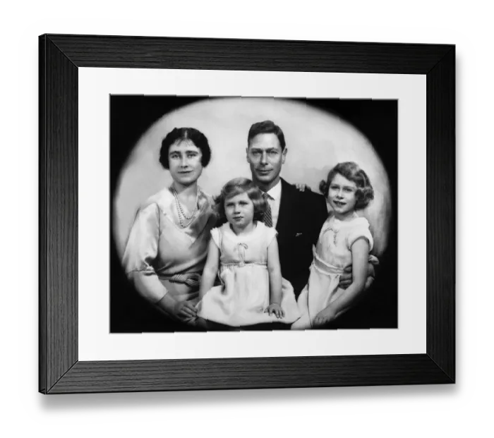 Framed Print : Portrait of the Duke and Duchess of York with Princesses Elizabeth Framed Print : Portrait of the Duke and Duchess of York with Princesses Elizabeth