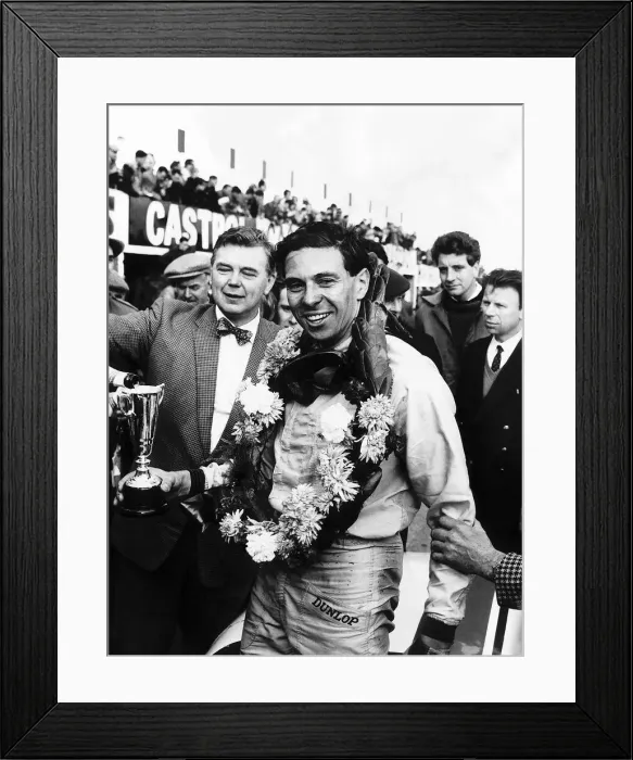 Framed Print : Jim Clark wins Martini Rossi title in Snetterton 1963 Framed Print : Jim Clark wins Martini Rossi title in Snetterton 1963