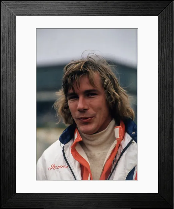 Framed Print : Racing driver James Hunt 1974 Motor Racing Race of Champions