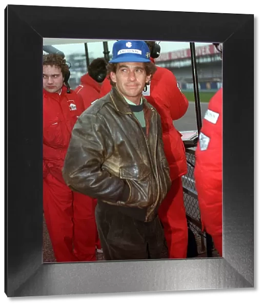 Formula 1 Silverstone Practice session March 1993 Racing driver Ayrton Senna casually