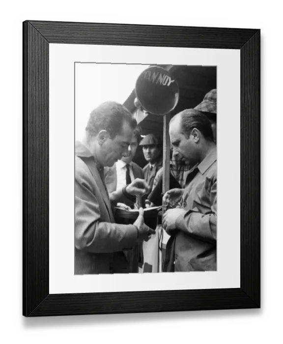 Framed Print : Grand Prix D Europe1957 Practice day Juan Manuel Fangio August 1957