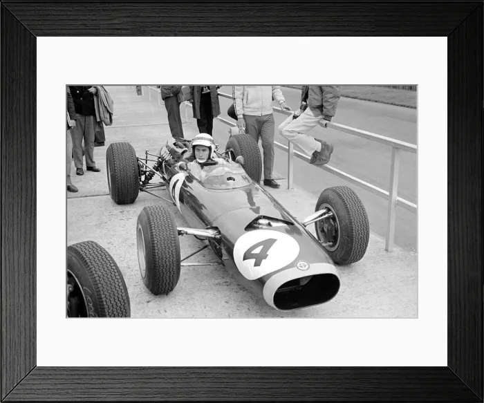 Framed Print : Silverstone Practice Day- Jackie Stewart in his Lotus. July 1965 Framed Print : Silverstone Practice Day- Jackie Stewart in his Lotus. July 1965