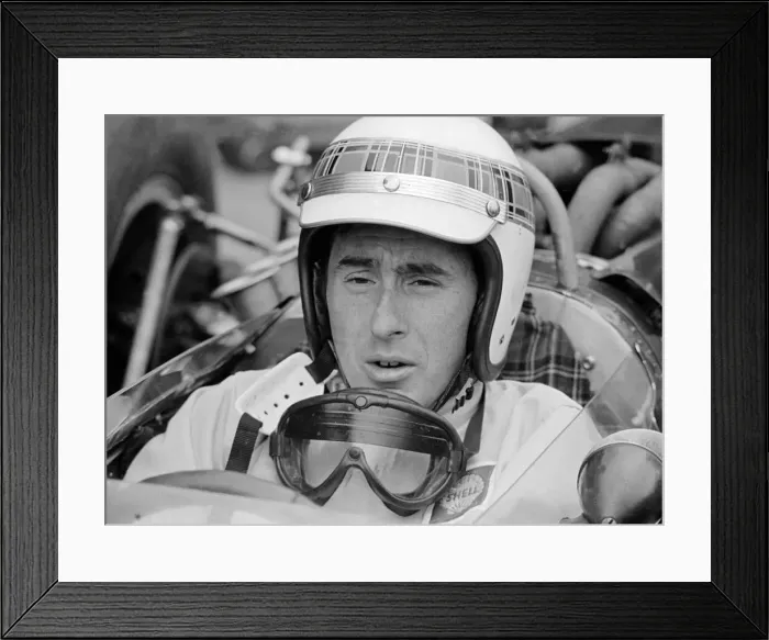 Framed Print : Silverstone Practice Day- Jackie Stewart in his Lotus. July 1965 Framed Print : Silverstone Practice Day- Jackie Stewart in his Lotus. July 1965