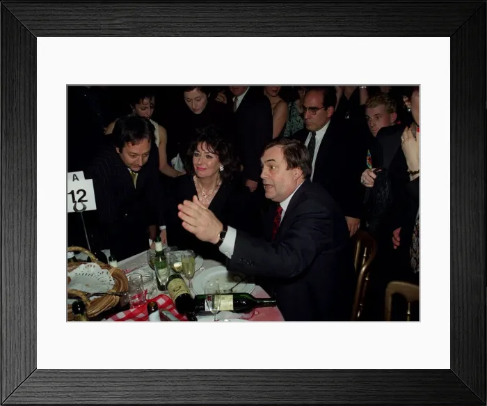 Framed Print : John Prescott MP, February 98 At the Britt Awards after being soaked by