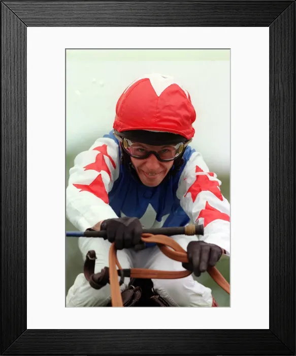 Framed Print : Jockey John McAuley on race horse Serious Hurry, June 1997 Framed Print : Jockey John McAuley on race horse Serious Hurry, June 1997