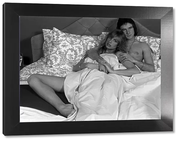 Motorcycle Racer Barry Sheene in bed with girlfriend Stephanie McLean in their new South