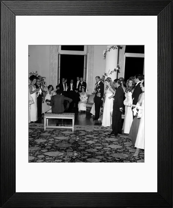 Framed Print : Queen Elizabeth on tour in Brazil listening to music with Prince Philip Framed Print : Queen Elizabeth on tour in Brazil listening to music with Prince Philip