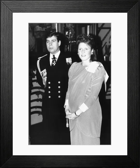 Framed Print : The Duchess of York spurned maternity dresses yesterday when she was presented to King Framed Print : The Duchess of York spurned maternity dresses yesterday when she was presented to King