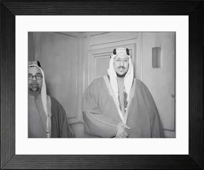 Framed Print : Emir Saud Crown Prince of Saudi Arabia February 1947 006724 / 1 Framed Print : Emir Saud Crown Prince of Saudi Arabia February 1947 006724 / 1
