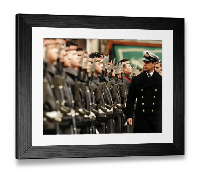 Framed Print : Prince Andrew Duke of York inspects the guard of honour at the ceremony which installed