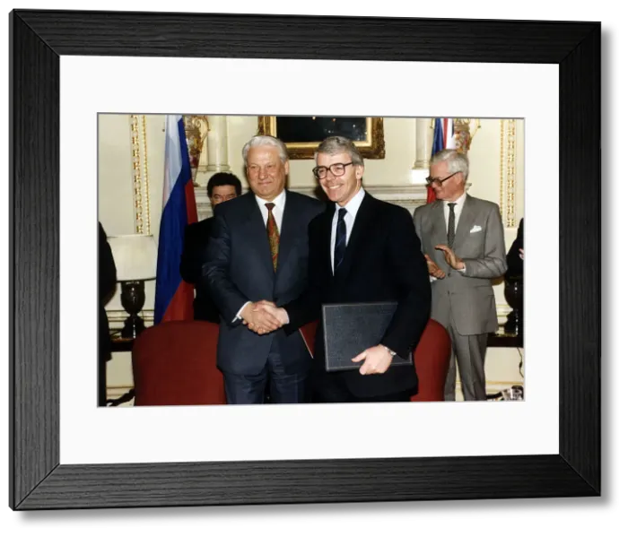 Framed Print : John Major Prime Minister with Boris Yeltsin Framed Print : John Major Prime Minister with Boris Yeltsin