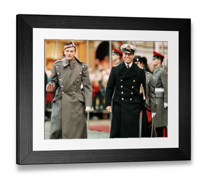 Framed Print : Prince Andrew Duke of York about to inspect the guard of honour at the ceremony which
