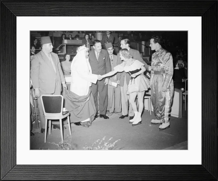 Framed Print : King Abdullah of Jordan visits Ice Cycles of 1949 Framed Print : King Abdullah of Jordan visits Ice Cycles of 1949