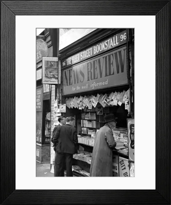 Framed Print : A newspaper vendor in Londons Fleet Street circa 1950 Framed Print : A newspaper vendor in Londons Fleet Street circa 1950