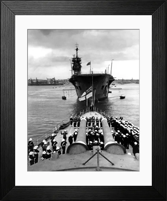 Framed Print : HMS Warspite General view as Able Seaman Jack Bland and Leading Signaler