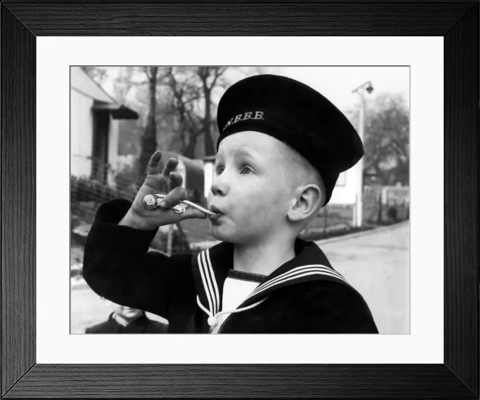 Framed Print : The proudest cadet in the country blows his own bosuns pipe