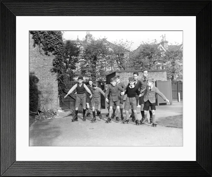 Framed Print : Children Collection Blind boys rollerskating at L. C. C Framed Print : Children Collection Blind boys rollerskating at L. C. C