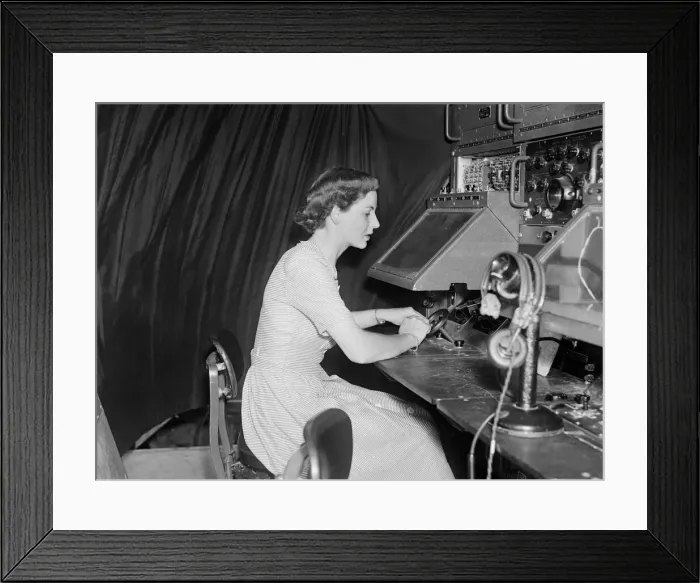 Framed Print : Terry Watts Radar tracker at London Airport Sits before apparatus Framed Print : Terry Watts Radar tracker at London Airport Sits before apparatus