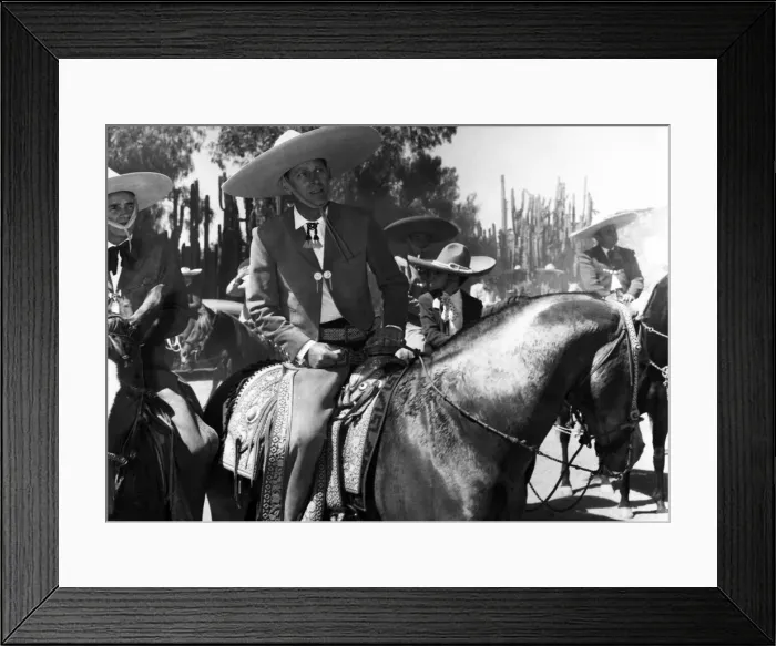 Framed Print : The Duke of Edinburgh in the costume of a Cowboy, when he broke his nine-day tour of Framed Print : The Duke of Edinburgh in the costume of a Cowboy, when he broke his nine-day tour of