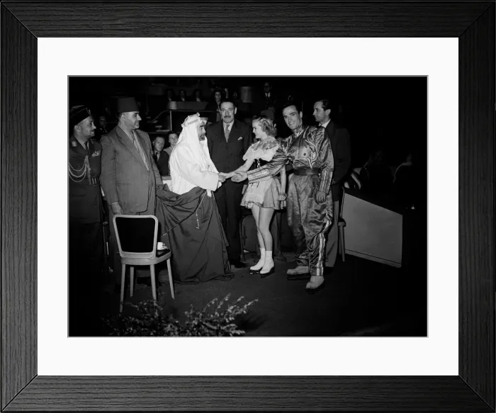 Framed Print : King Abdullah of Jordan visits Ice Cycles of 1949