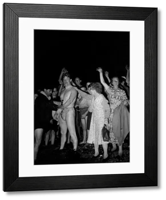 Framed Print : Belgium Channel Swimmer Ferdinand Du Moulon 1949 019988 / 1 Framed Print : Belgium Channel Swimmer Ferdinand Du Moulon 1949 019988 / 1